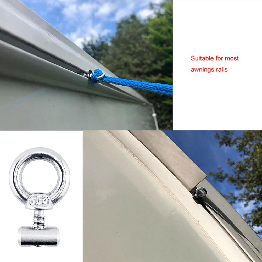 2Pcs Eye Bolt Slide Ring Screws Nuts 304 Stainless Steel Marine Grade Lifting Eye Screws Ring Loop Hole For Cable Rope Eyebolt