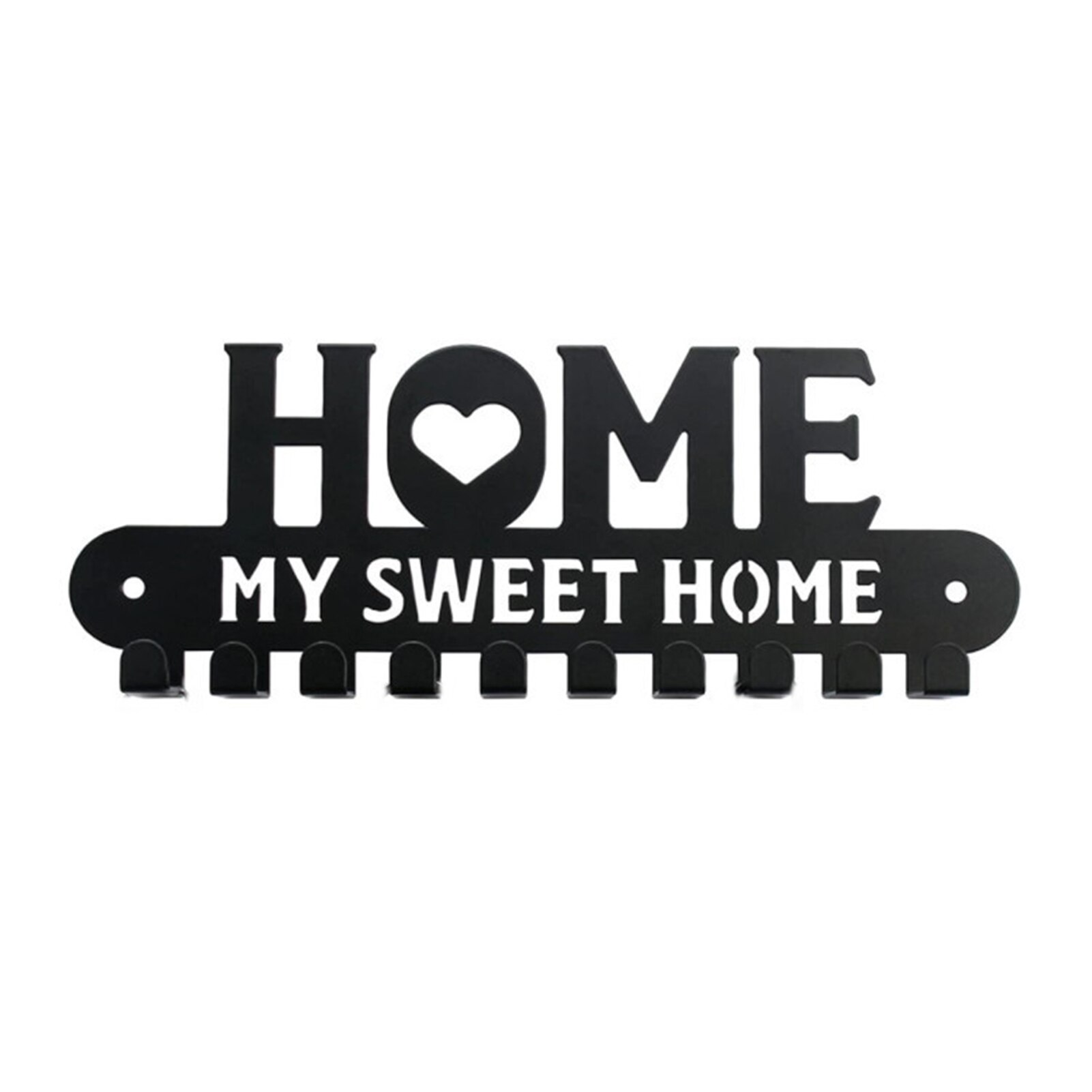 Metal Key Holder 10 Key Hooks Wall Decoration Wall Mounted Entryway Key Shelf Key Rack For Kitchen Wall Entryway Bathroom Living: A