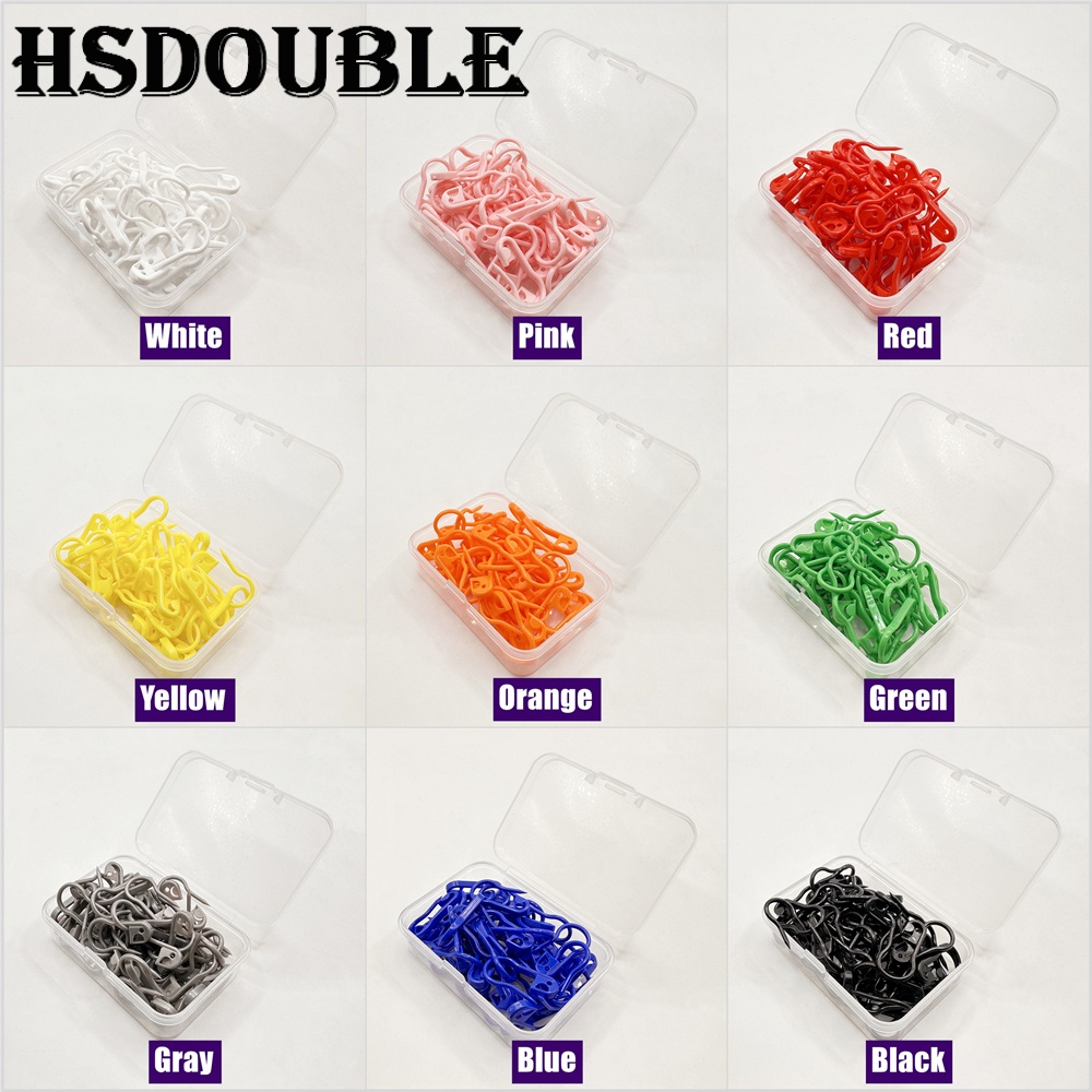 100 stk/eske fargerike plast sikkerhetsnåler strik... – Grandado, image size:1000x1000