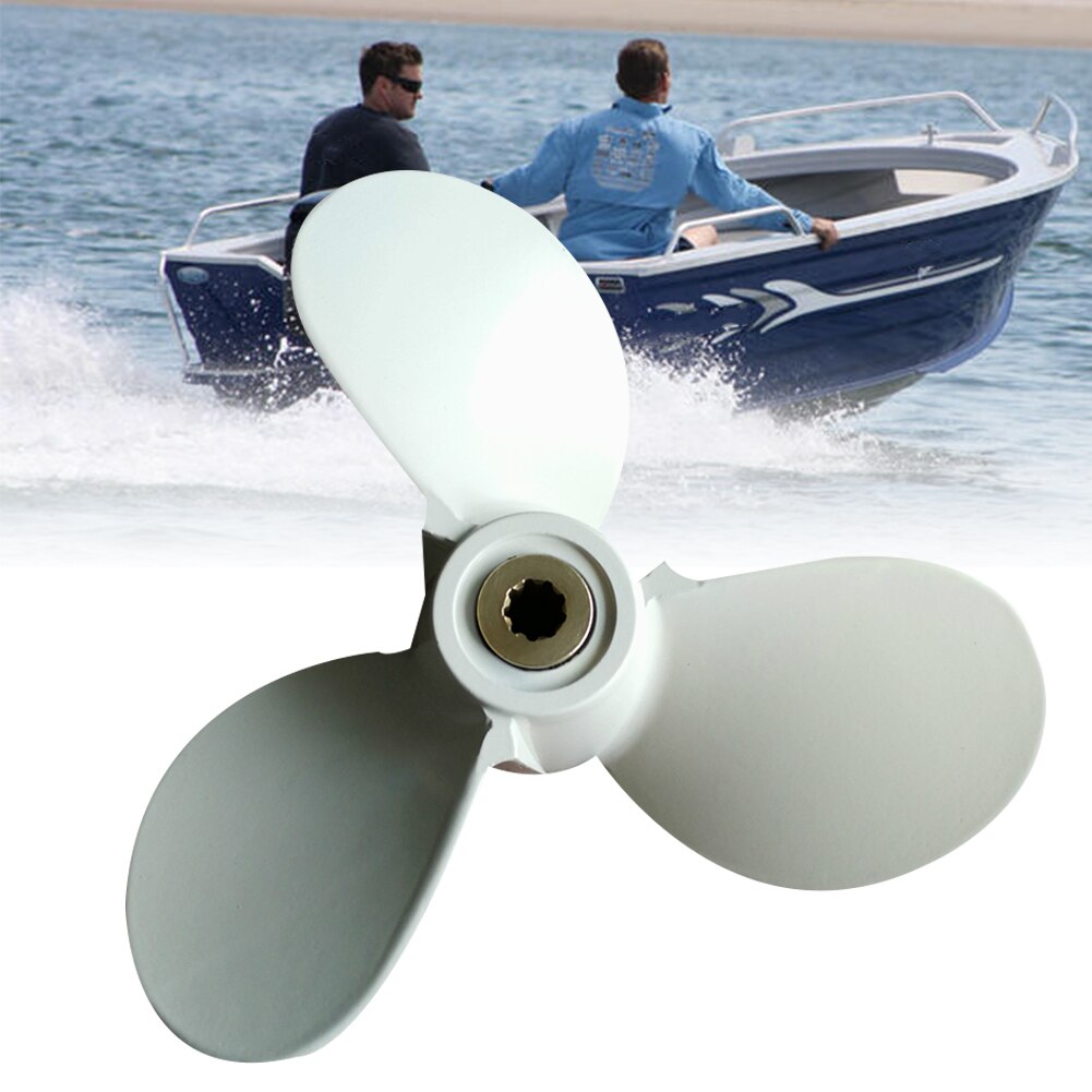 Petite hélice Marine d'alliage d'aluminium de trois feuilles d'hélice de bateau pour le moteur hors-bord de Yamaha 4-6 HP