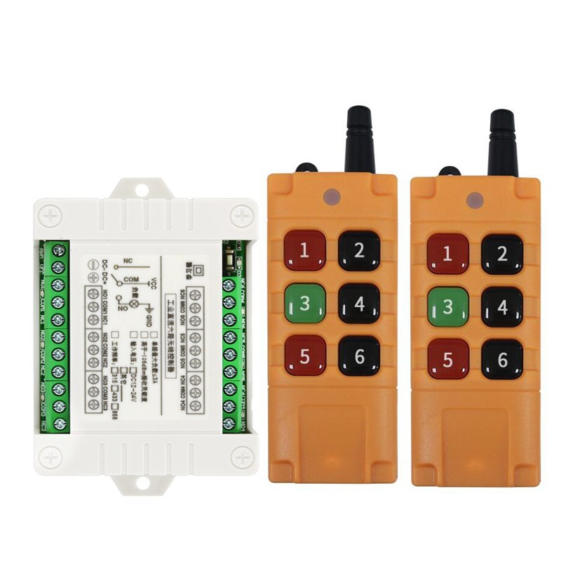 Universal Wide volta 500M DC 12V 24V 6CH Wireless Remote Control Switch Controller Radio Switch Transmitter Receiver 315/433 MHz: B
