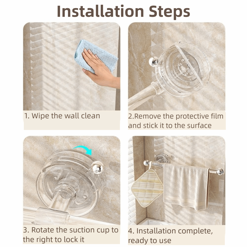 Soporte para papel de cocina con ventosa, montado en la pared, reutilizable, sin perforación, impermeable, ahorro de espacio, portarrollos montado en la pared