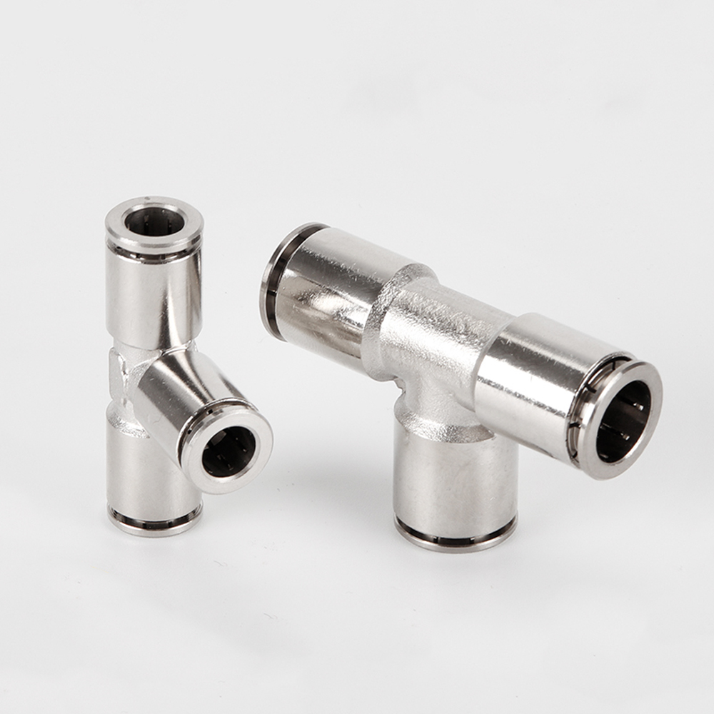 Pneumatic PE Pipe Connector 4-16mm OD Air Hose Reducing 8-6mm Nickel Plated Brass Push In Quick Connector Air Fitting Plumbing