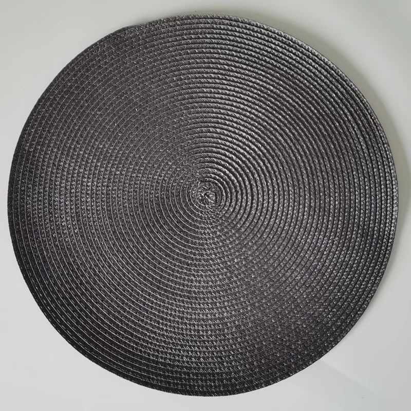 38cm runda vävda bordsunderlägg vattentäta matbordsunderlägg halkfria servettskivor skålunderlägg dryckesmuggunderlägg köksdekoration: Blå