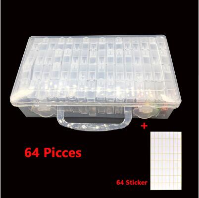 64/28 Grids 5d Diamond Painting Accessories Storage Box Diamond Painting Drill Storage Box Transparent Container: 64PCS-BOX tie zhi