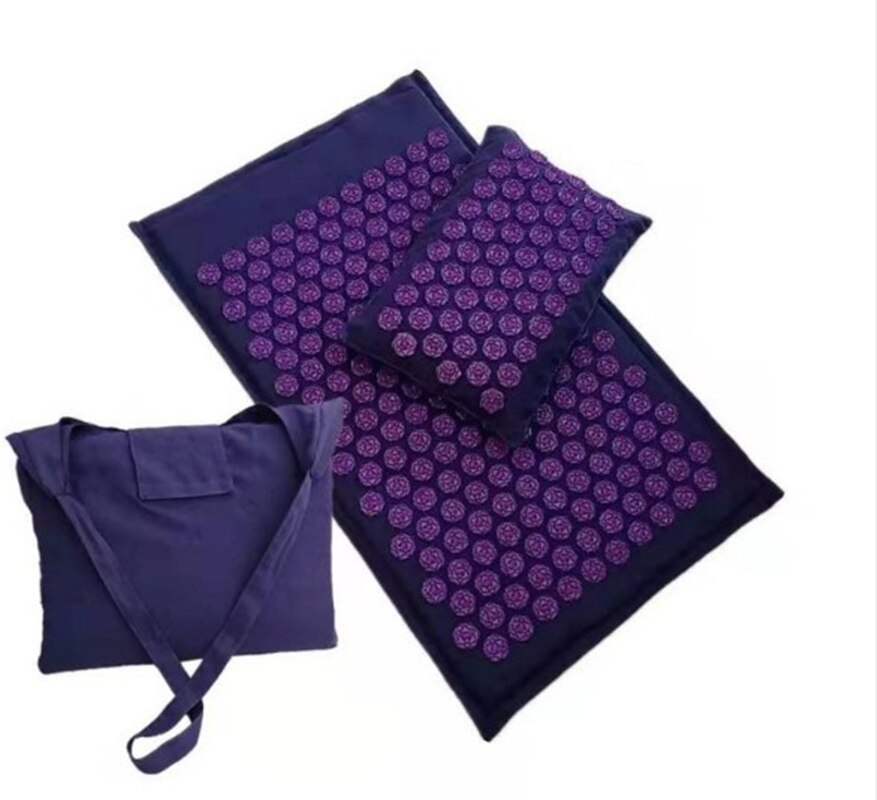 Estera de acupresión con pinchos, colchoneta de lino, palma de coco, para Yoga, cojín deportivo con bolsa, estera de acupresión con puntas de loto