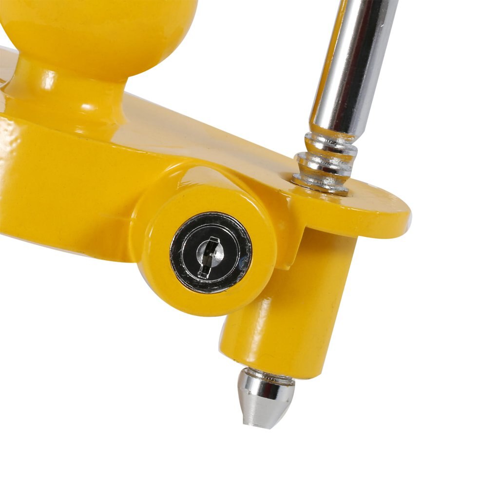 Universal High Security Hitch Lock Caravan Trailer Coupling Tow Ball Lock Yellow 50mm Durable Safety