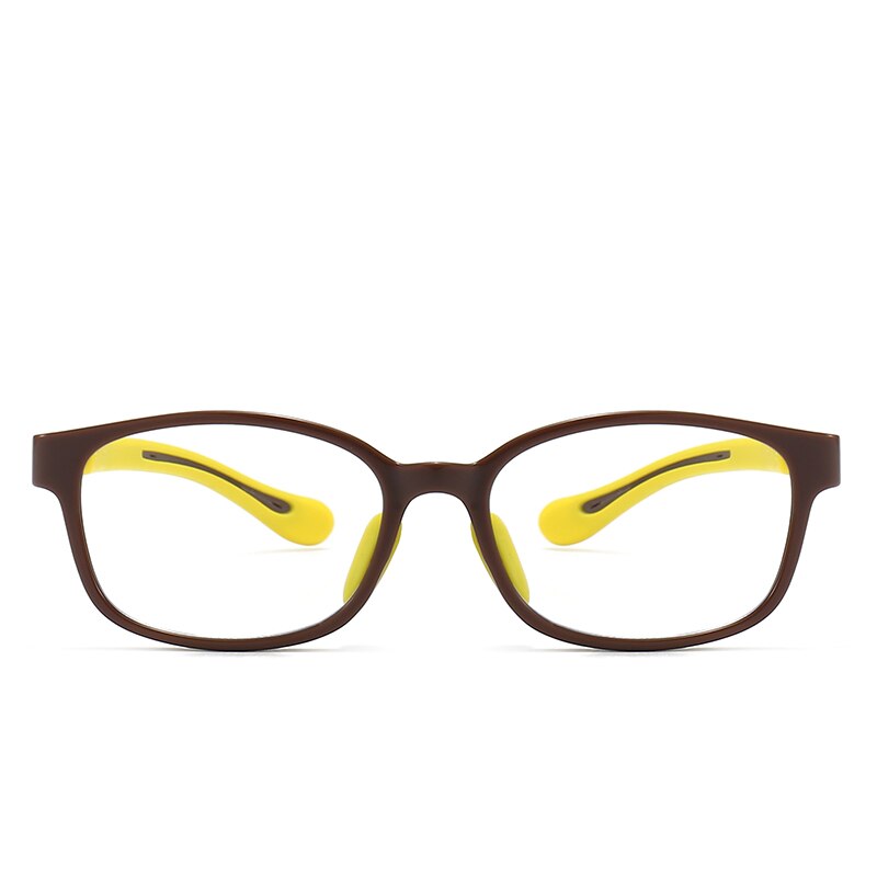 Kids Glasses Blue Light Glasses Boy Girls Adjustable Colorful Children Computer Optical Frame Eyeglasses Soft Frame UV400: BROWN