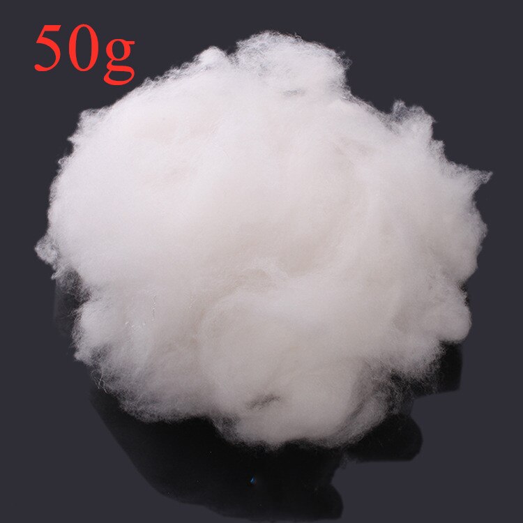 50g dukke leker polyester fylt bomull høy elastisk bomull hvit myk pp bomull for putekjerne indre pute fylling gjør-det-selv-søm: 50g