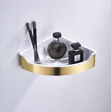 Senlesen Gold pinsel Badezimmer zubehör einstellen Gold Durcheinander Haken Handtuch Schiene Gestell Bar Regal Papier Halfter Zahnbürste Halfter Schlecht: Single Ecke Regal