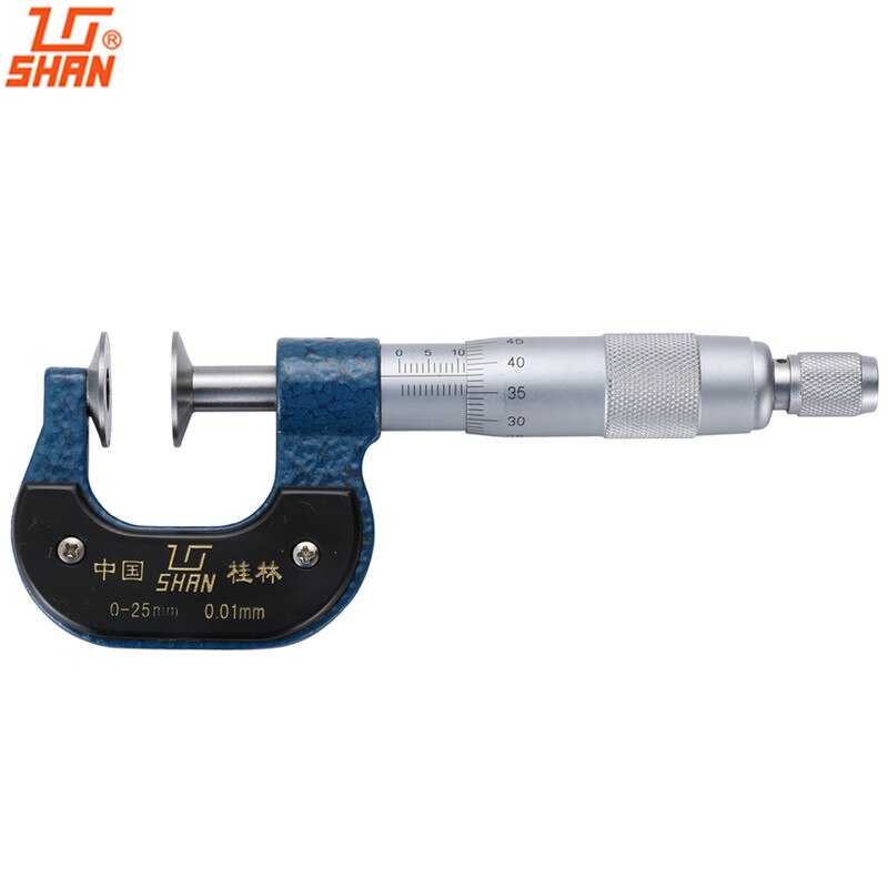 SHAN Disc Micrometer 0-25mm/0.01 Outside Micrometers For Lengths Of Gear Teeth And Paper Thickness Gauge Measuring Tool