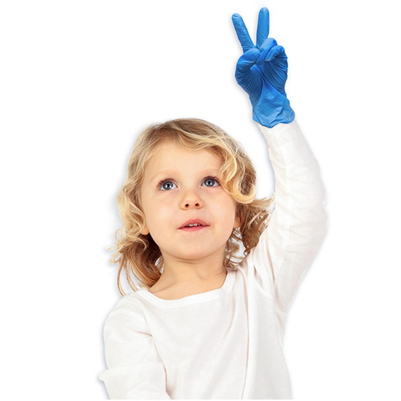 20PCS Kids Disposable Gloves Nitrile Gloves for 4-12 Years Latex Protective Children Golves XS/S Waterproof Gloves For Students