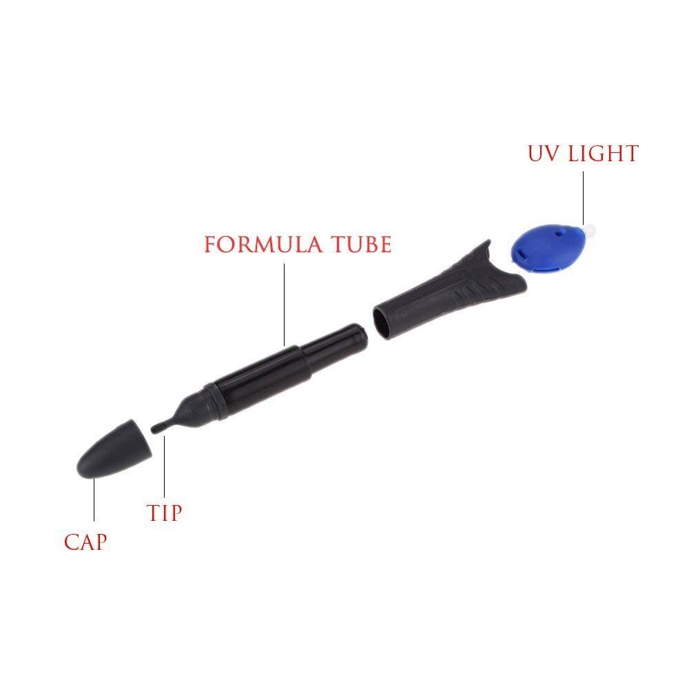 -Fix Pen Welding 5 Second Quick Fix UV Light Repair Pen Tool Kit Compound of Super Powered Liquid Plastic Dip Welding