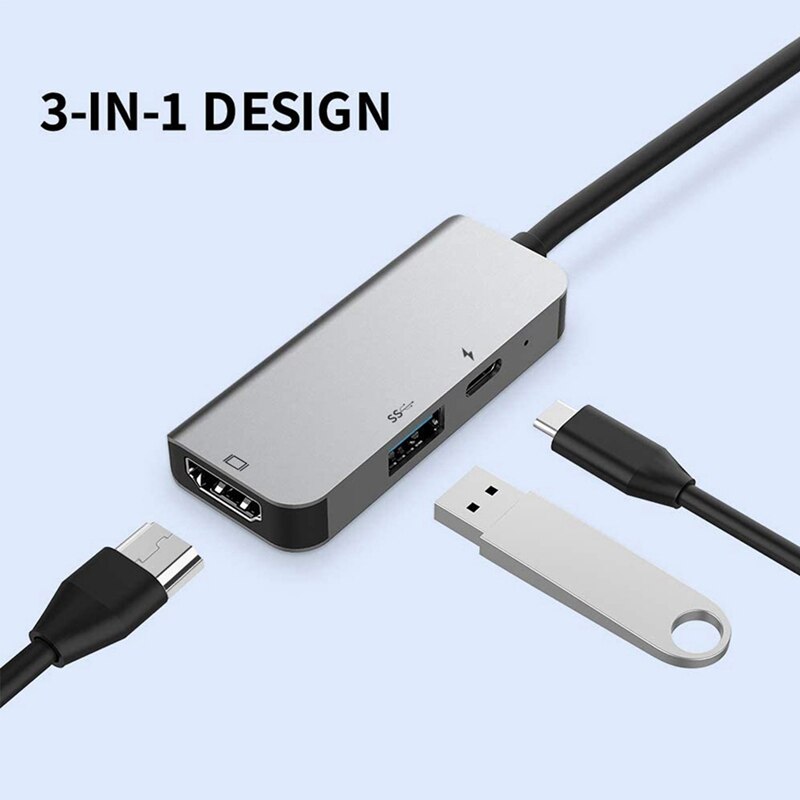 Type-C Hub Multifunctional Expansion Dock Hdmi USB3.0 HD Converter USB-C Hub with PD