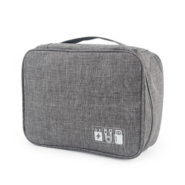 Bolsa de almacenamiento de cables digitales para viaje, organizador de energía móvil, impermeable, accesorios electrónicos, bolsa de viaje: gray