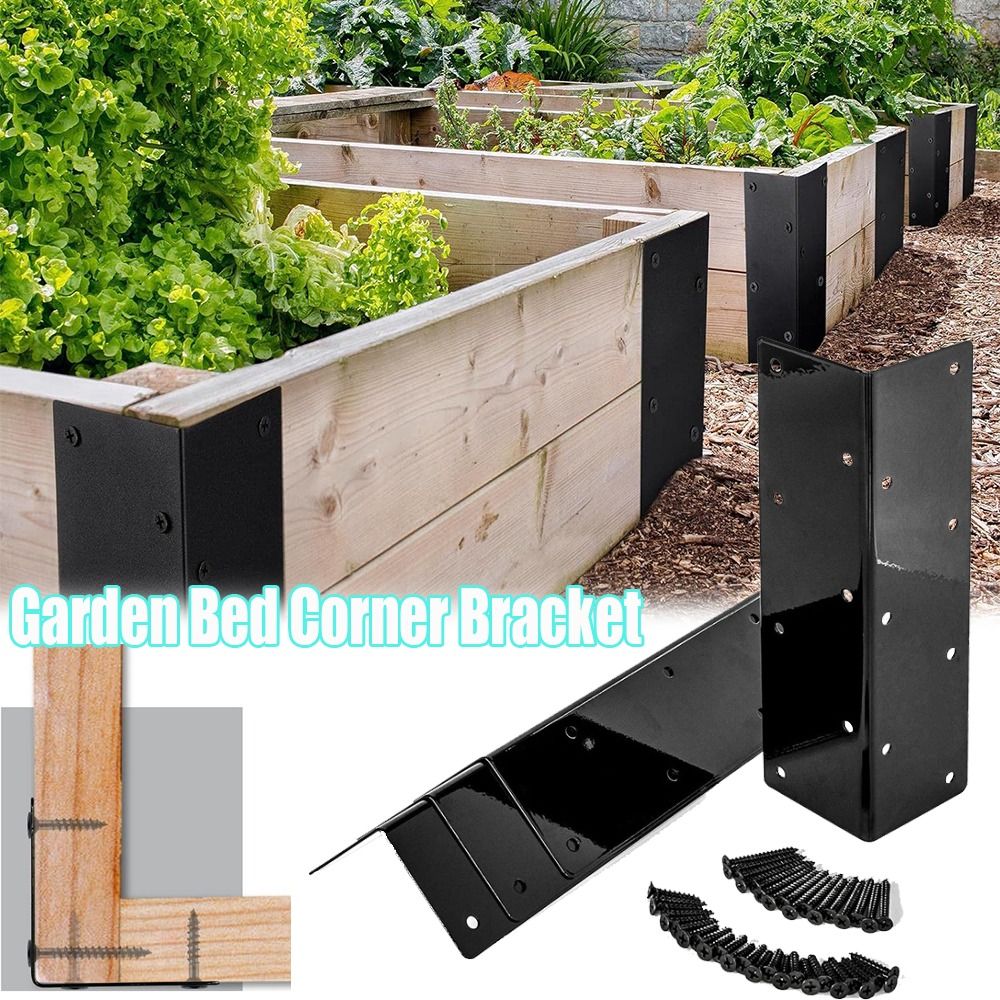 Metall Garten bett Eck halterung mit Schrauben rostfreie Garten bett Eck halterung Stecker 90 Grad Kanten befestigungs halterung