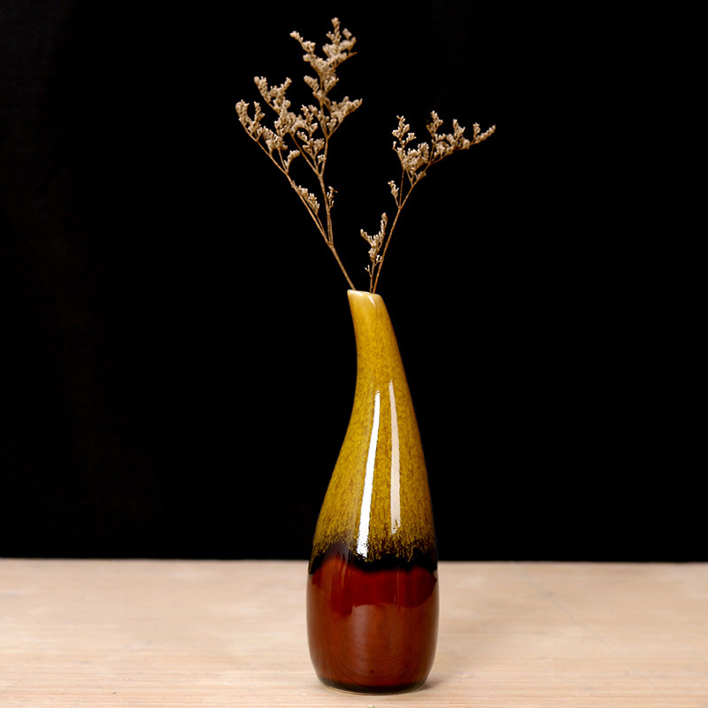 Mini Multicolor de cerámica hidropónico jarrones para plantas pote de flor florero Mesa plantas Bonsai nórdico hogar Decoración: Amarillo