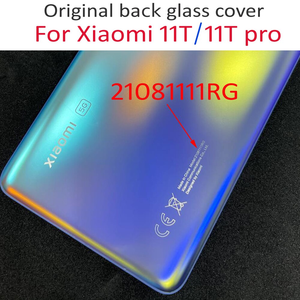 Nuovo coperchio posteriore in vetro originale per Xiaomi 11T Pro 5G alloggiamento batteria sportello posteriore Mi11T coperchio Mobile + sostituzione obiettivo fotocamera