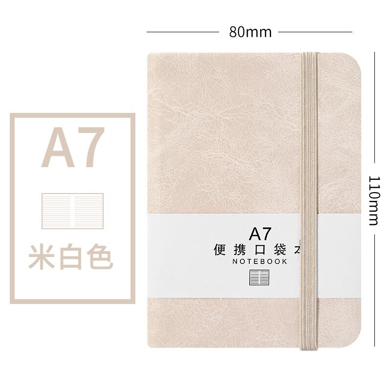 Kawaii 100 Sheets Portable Notebook A6 A7 Bullet Journal Notebook Foreign Languages Word Book Vocabulary Memory Study Stationery: A7 White