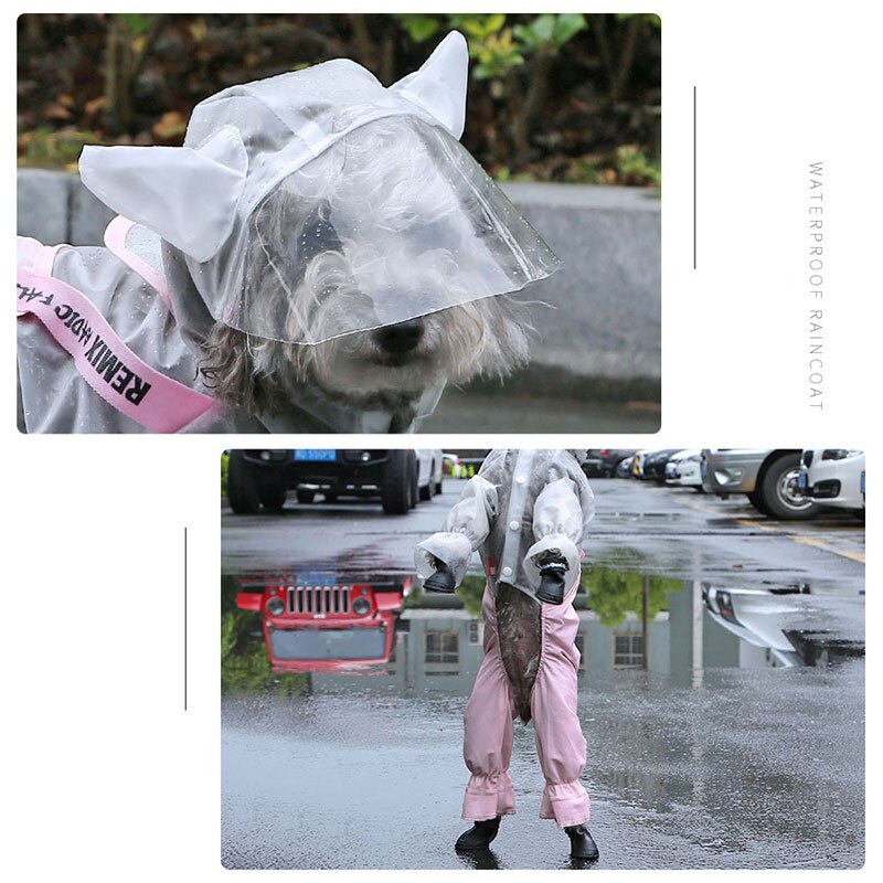 HOOPET Pet Dog Raincoat Clothes Waterproof Rain Jumpsuit For Small Dogs Outdoor Pet Clothing Coat Pet Supplies
