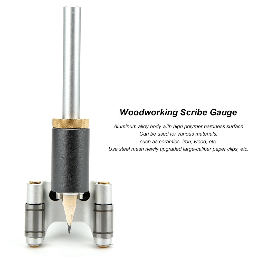 Jauge de traçage pour le travail du bois jauge de traçage 2-en-1 jauge de marquage outils de mesure de ligne multifonctions corps en alliage d'aluminium dureté élevée