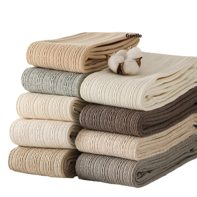 Figurformende, cremefarbene, gestreifte, gedrehte strumpfhose für damen, dünne Vlies-basisschichtsocken für frühling und herbst, Ideal für draussen-aktivitäzehn