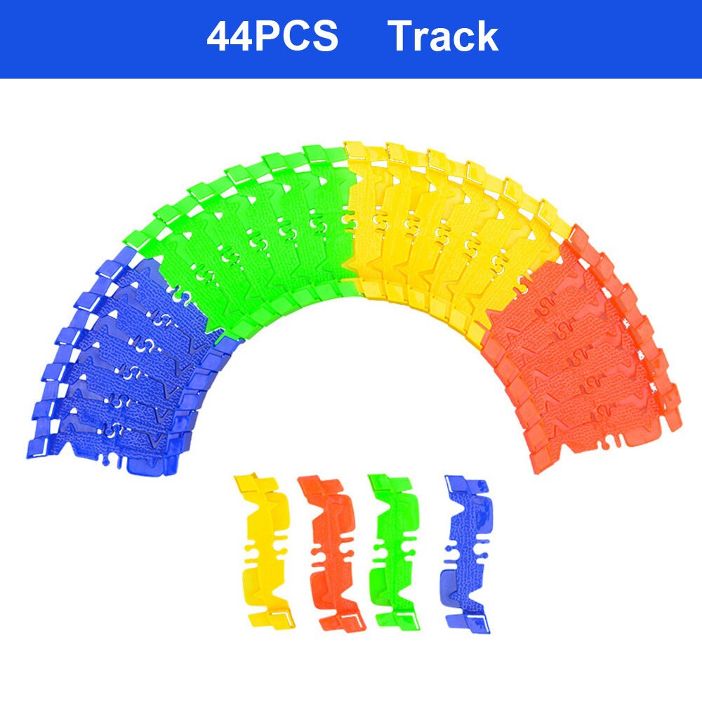 5.5CM DIY Magical Glowing Racing Track Universal Accessories Glow Race Track Diecast Rail Car Toys For Boys Children: 48pcs Normal Track