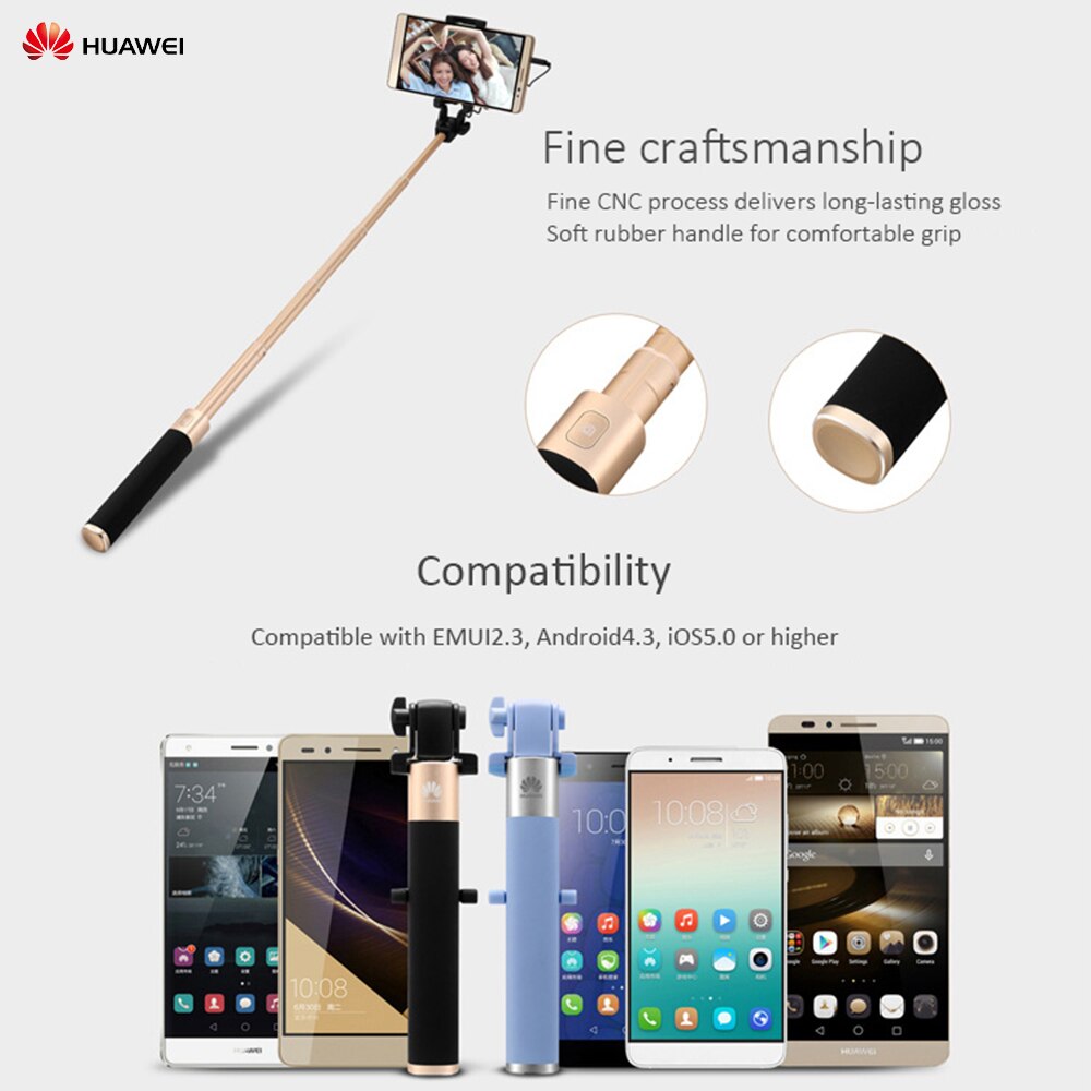 Huawei Wired Selfie Stick - 66cm Extended - 18cm Folded - 270° Adjustable Head - for 56-85mm Smartphones