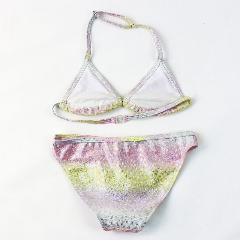 6-16 años traje de baño de las niñas corte sirena dos piezas de los niños baño Bling Bikini chicas niño niña nadar niños traje de baño