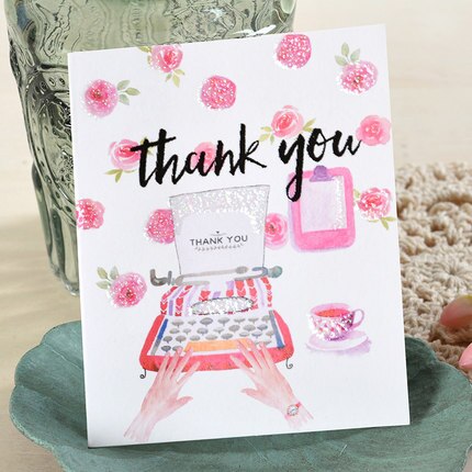 Birthday greetings card mini valentine's day message thank you small CARDS Pink girls CARDS flowers lipstick flamingos: style 12