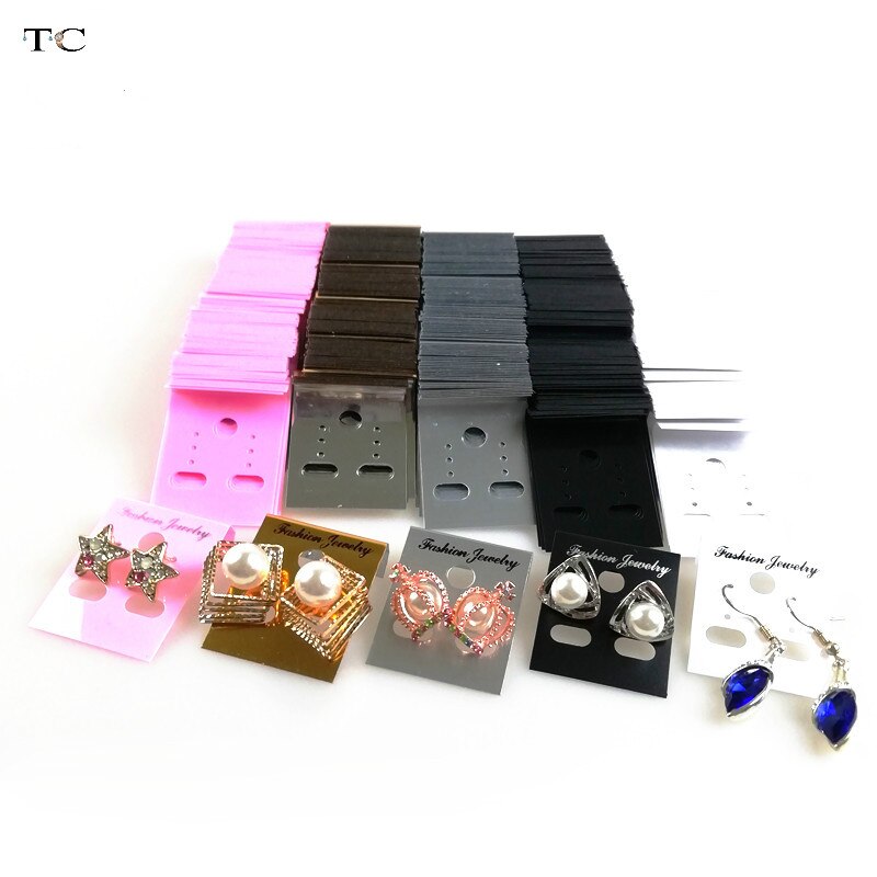 100 Stks/partij Plastic Diy Sieraden Display Accessoires Oorbel Opknoping Kaart Oorbel Stud Resultaat Holder Card Showcase