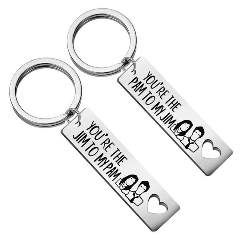 2Pcs The Office Keychain Pam and Jim Keychain You are The Pam to My Jim TV Show Inspired Boyfriend Girlfriend Couples