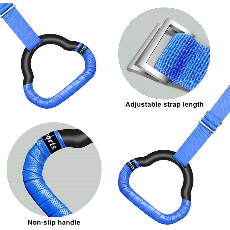 Gymnastic Rings Set Childrens Home Fitness Training Equipment with Adjustable Buckle Heightening Pull Ring for Physical Training