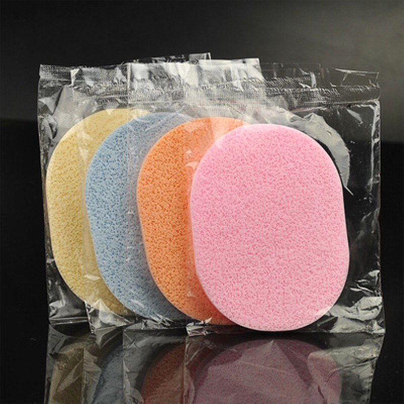 10 kpl kasvojen pyöreä meikinpoistovälineet luonnon sieni selluloosa pakkaa kosmeettinen puff kasvojen pesusieni