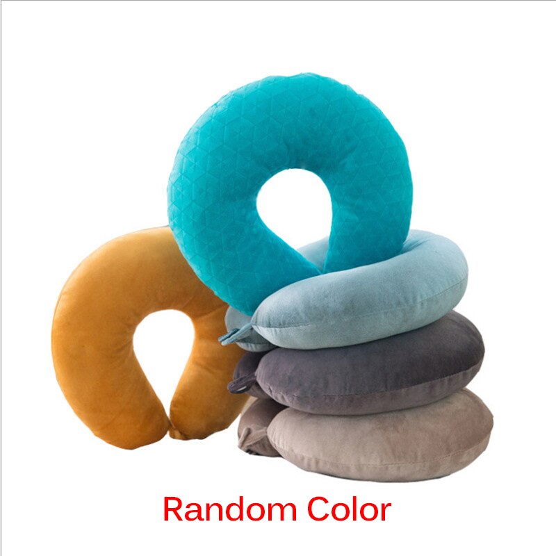 Sammet u-formad långsam rebound minne skum kudde nackkuddar hälsovård nackstöd för kropp kontor flygbil reser praktiskt