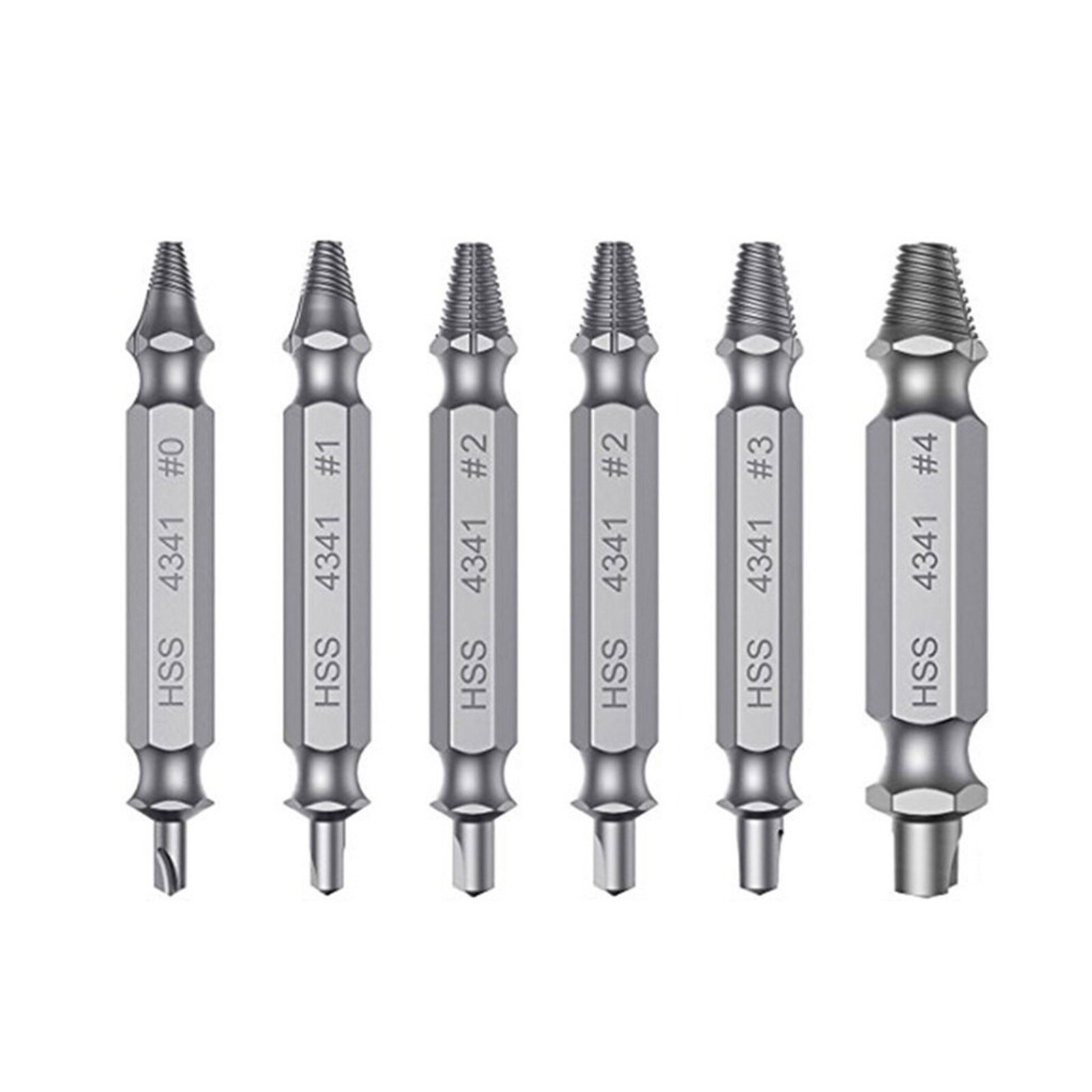 Material Damaged Screw Extractor Drill Bits Guide Set Broken Speed Out Easy out Bolt Stud Stripped Screw Remover Tool#YL10: 6PC 