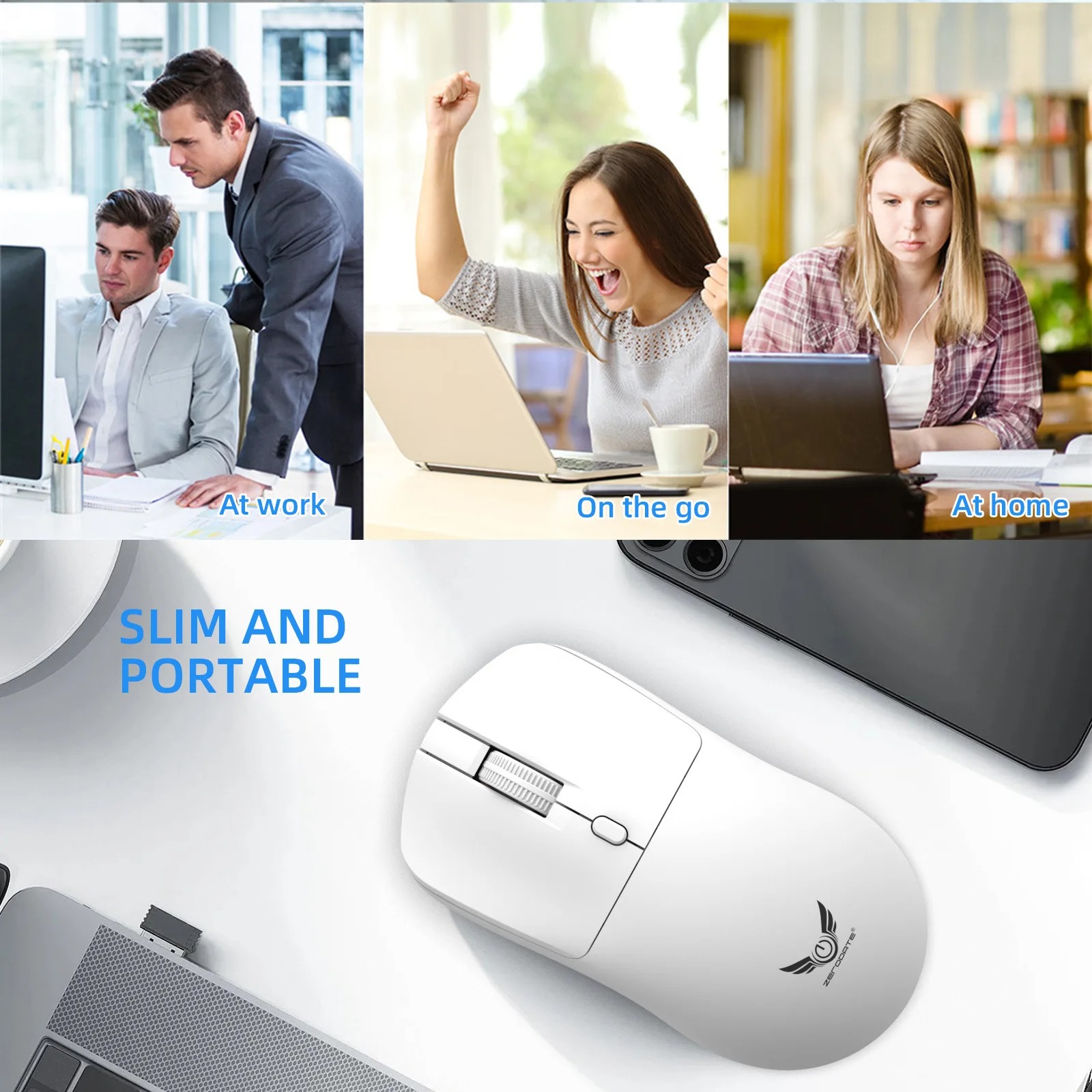 Wireless Gaming Mouse 2.4G USB Silent Mouse Adjustable DPI Suitable for Android Windows Laptop Desktop Computer Universal