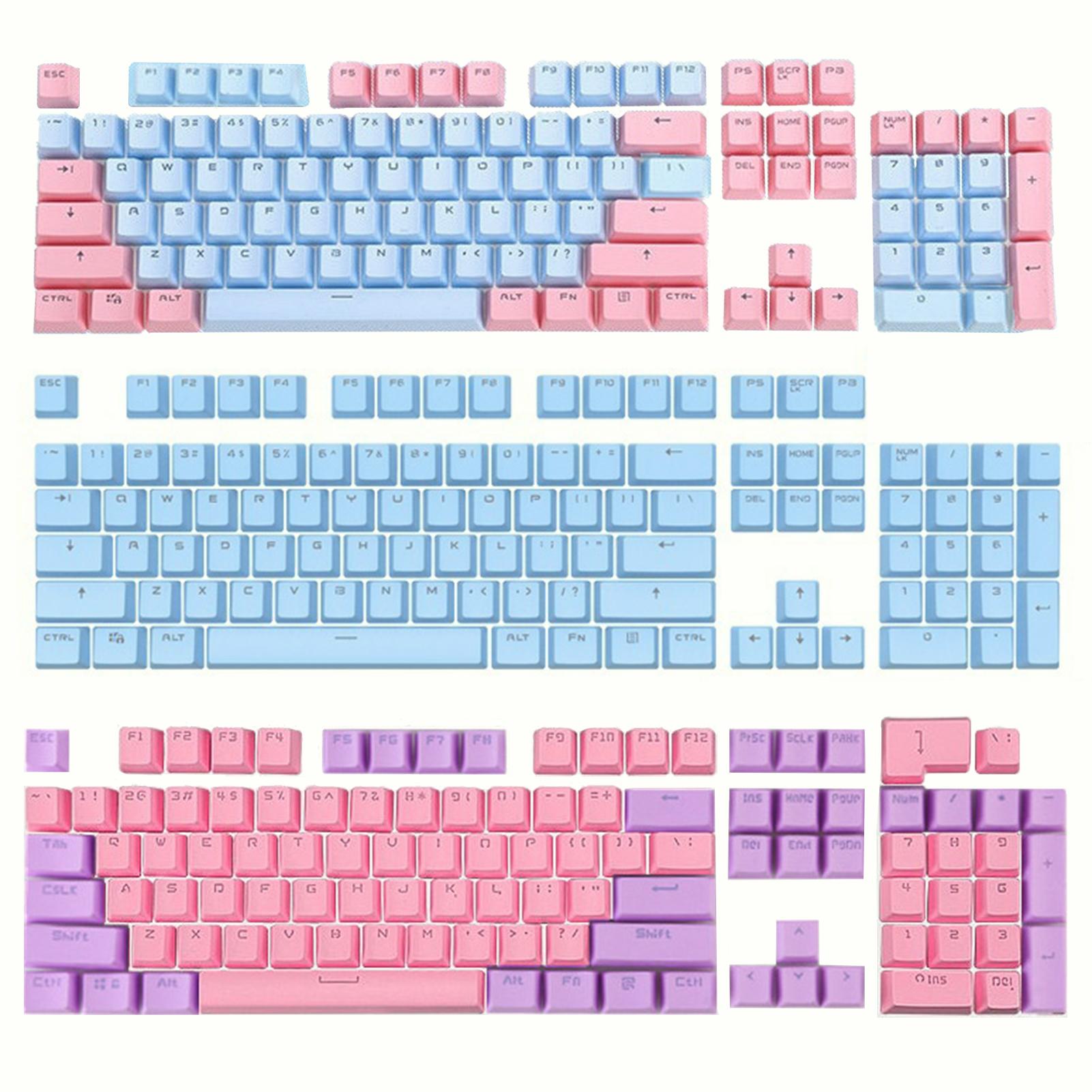 104Pcs/1 Set ABS Dual Colors Backlight Keycaps English Replacement Button Set for Game Keyboard Key Cap Switches