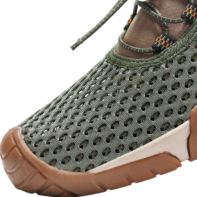 Letnie buty do wody odkryte buty sportowe na co dzień Mesh oddychające buty na plażę Upstream dla mężczyzn buty do wody elastyczna opaska solidna tenisówka