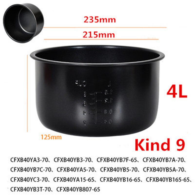 Reiskocher Liner für SUPOR Druck Herde Lnnenstadt Topf Reiskocher Kochtopf Schwarz topf Inneren Topf Nicht-Stock topf Innen Topf: H