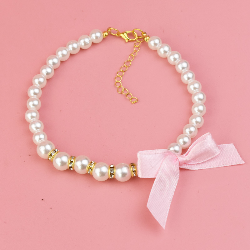 Collier de Perles Scintillantes pour Petits Chiens et Chats, Bijoux en Strass, Accessoires Perforés pour Vêtements de Fille, Chihuahua SARL: Bleu