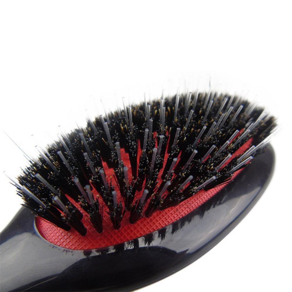 Black Hair Brush Oval Boar Bristle Nylon Hair Comb Anti-static Hair Scalp Massager Comb Hairbrush Salon Hair Brush Styling Tool
