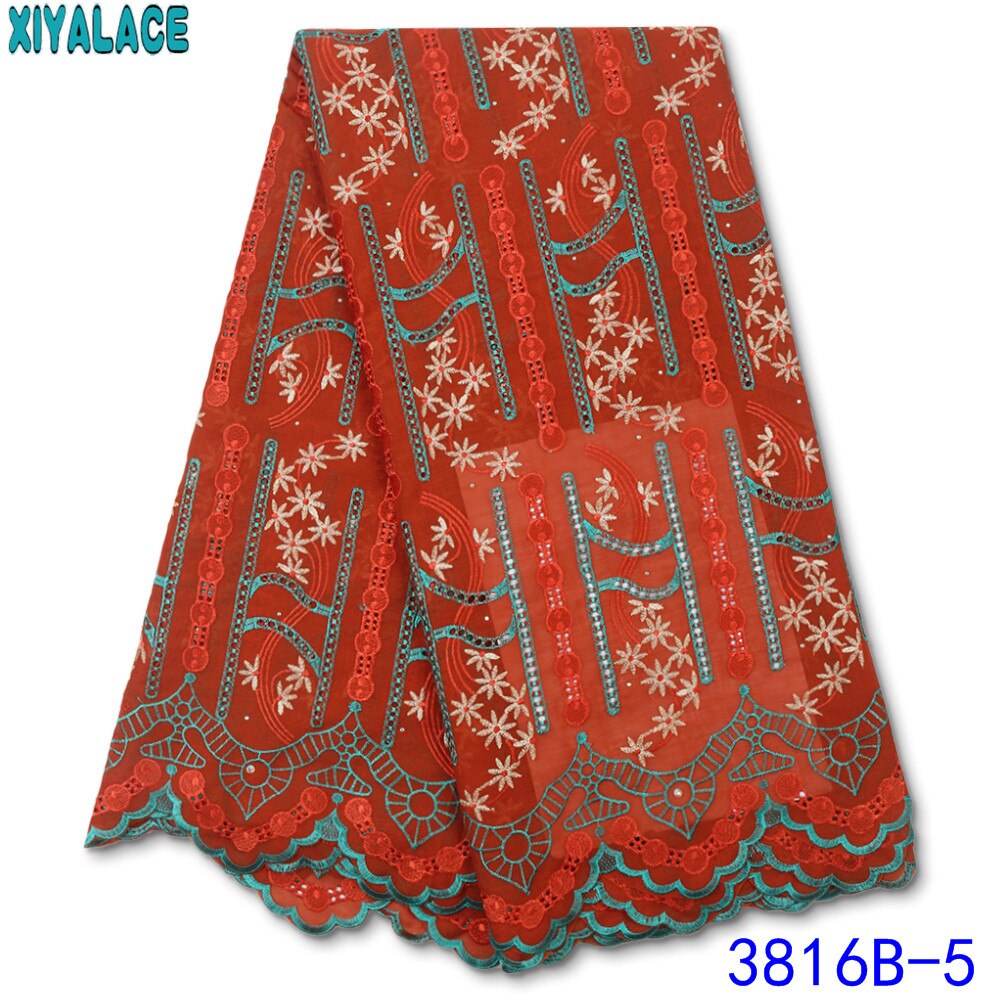 Swiss Voile Lace in Switzerland   African Cotton Swiss Voile Lace Fabric Embroidery Lace with Stones KS3816B: picture 5