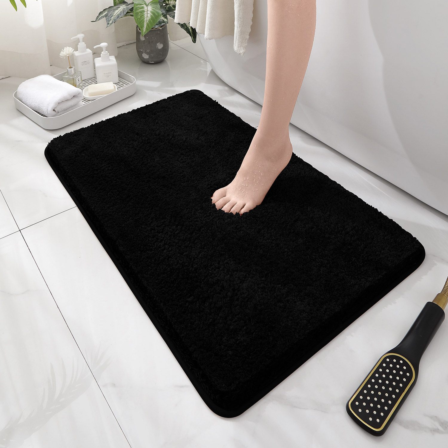 Alfombra de suelo de felpa gruesa suave y cómoda, alfombra de baño, Alfombra de dormitorio, Alfombra de sala de estar, alfombra de baño absorbente y antideslizante, hom