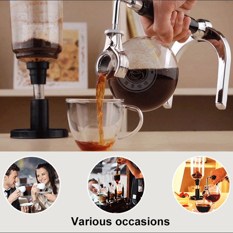 Classic Siphon Coffee Maker DIY Coffee Pot High Temperature Resistance Syphon Pots Hand Brewed Coffee Set