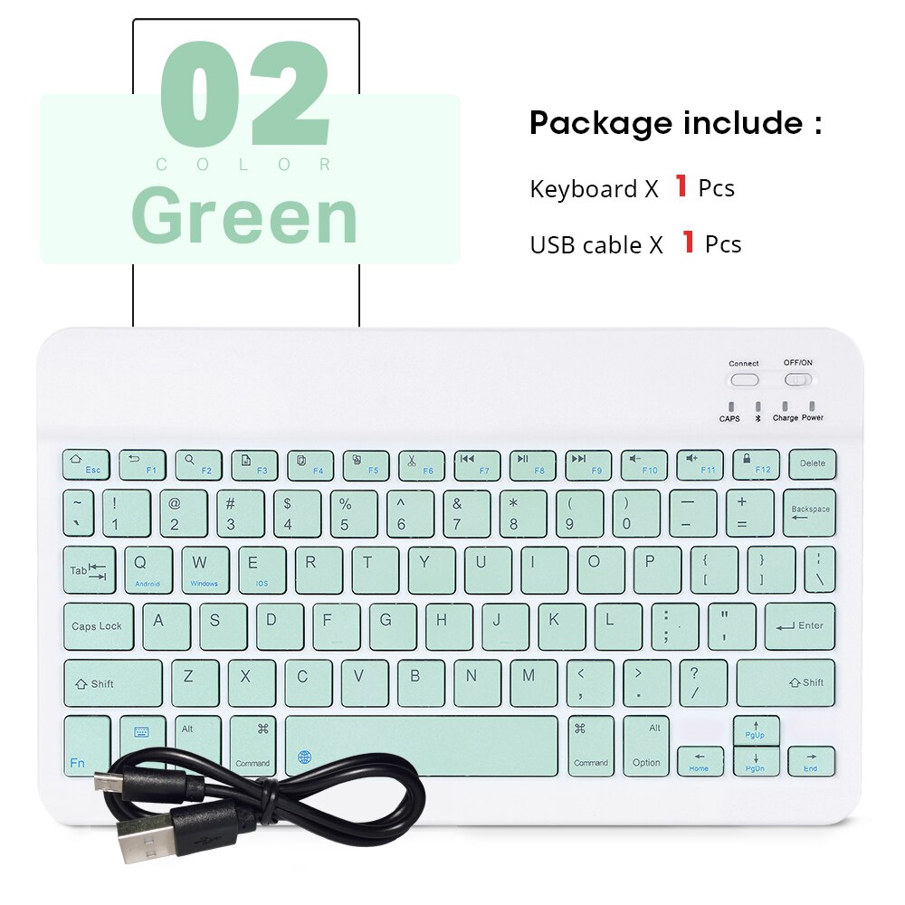 Tragbare Mini Drahtlose Bluetooth Tastatur und Maus Für Tablet Laptop Smartphone iPad IOS Android Telefon Russisch Spanisch Arabisch: Green-no mouse