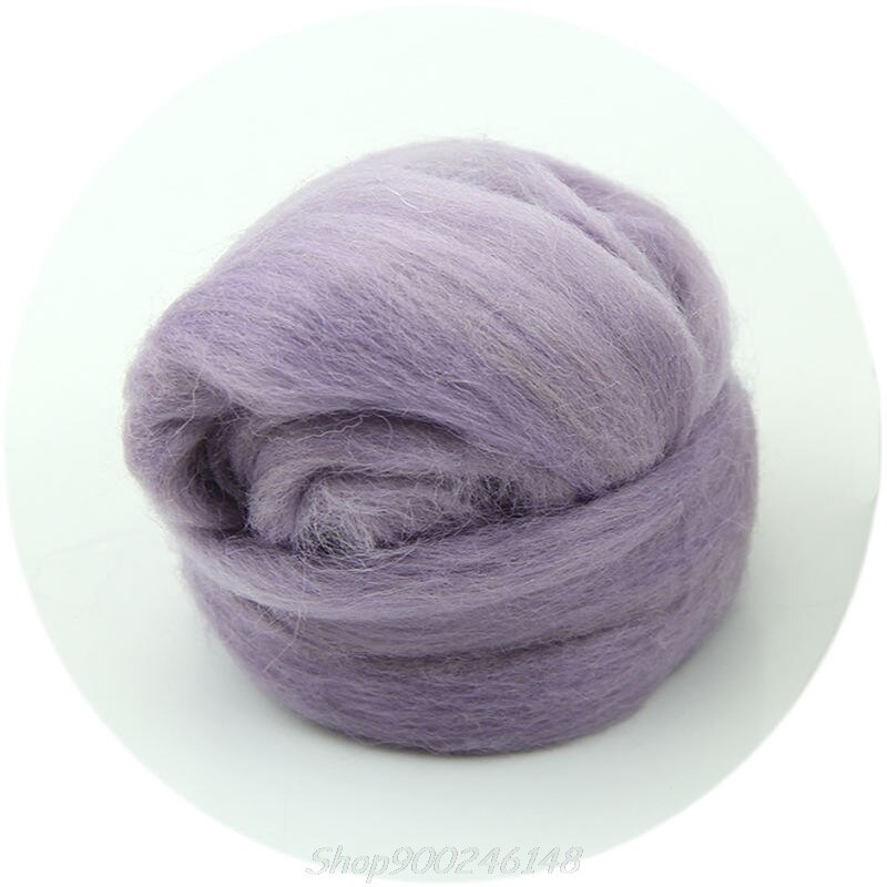Mode Wol Corriedale Needlefelting Top Zwervende Geverfd Spinning Nat Vilten Fiber D08F: LP
