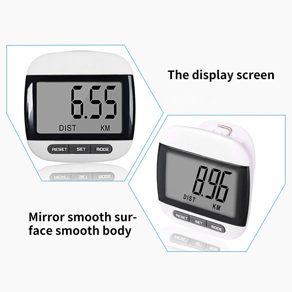 Contador de kilometros de calorías paso a paso, podómetro LCD multifuncional, pedómetro de caminata, Clip Digital de bolsillo, Mini accesorio para correr