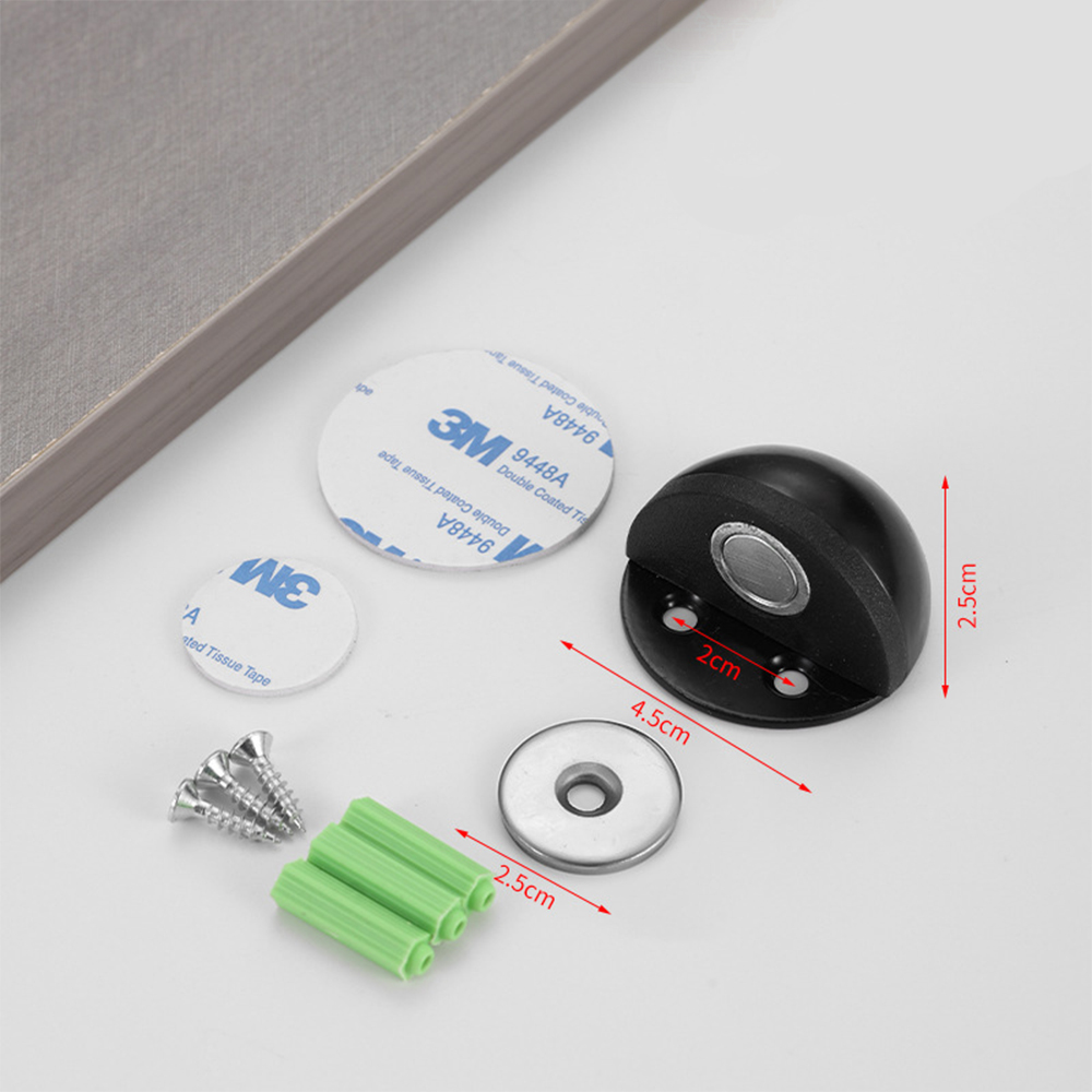 Magnet Door Stops Stainless Steel Door Stopper Doors Holder Home Improvement Hidden Doorstop Furniture Hardware: L / WHITE