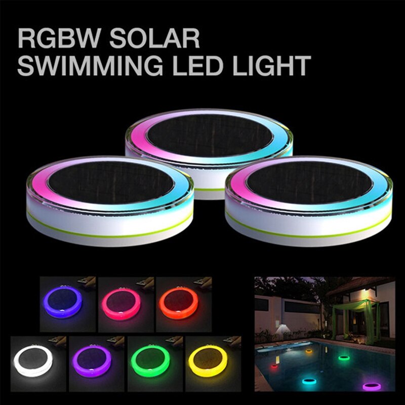 7 Kleuren Solar Rgb Onderwater Lamp Led Vijver Licht Outdoor Zwembad Drijvende Licht Party Zwembad Licht